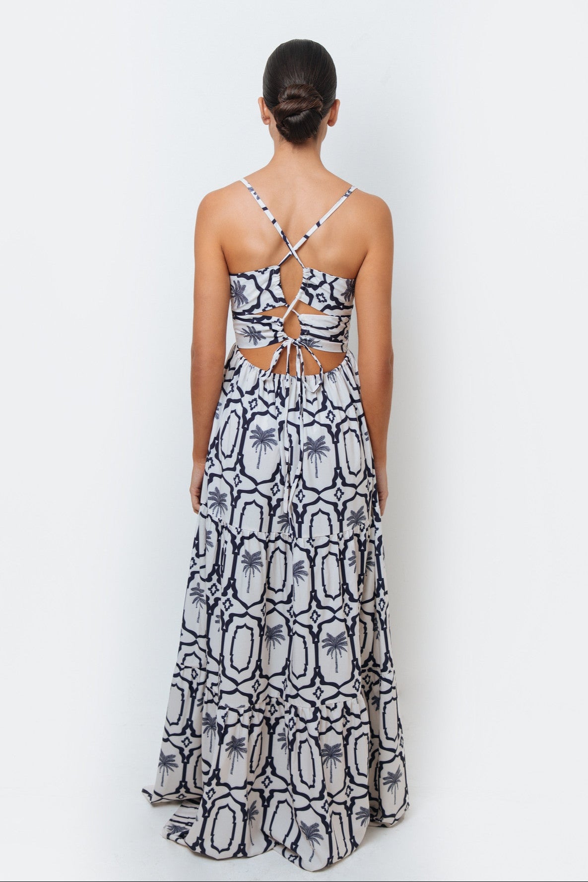 Ivette Navy Palms Dress