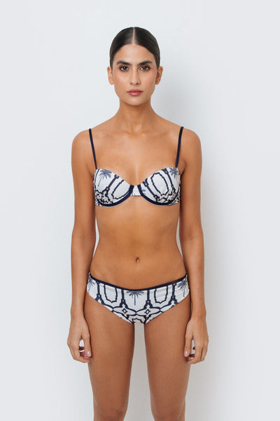 Willa Navy Palms Bikini Top