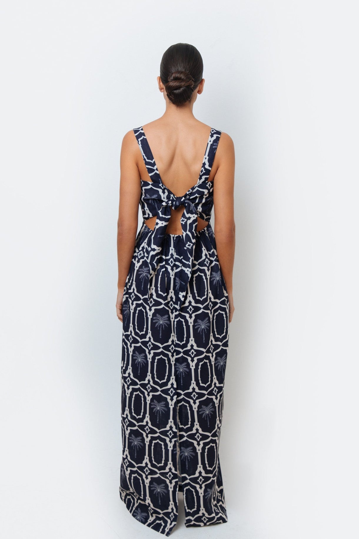Macy Navy Palms Dress