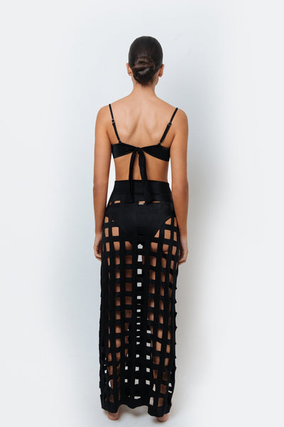 Filipa Black Laser Cut Skirt