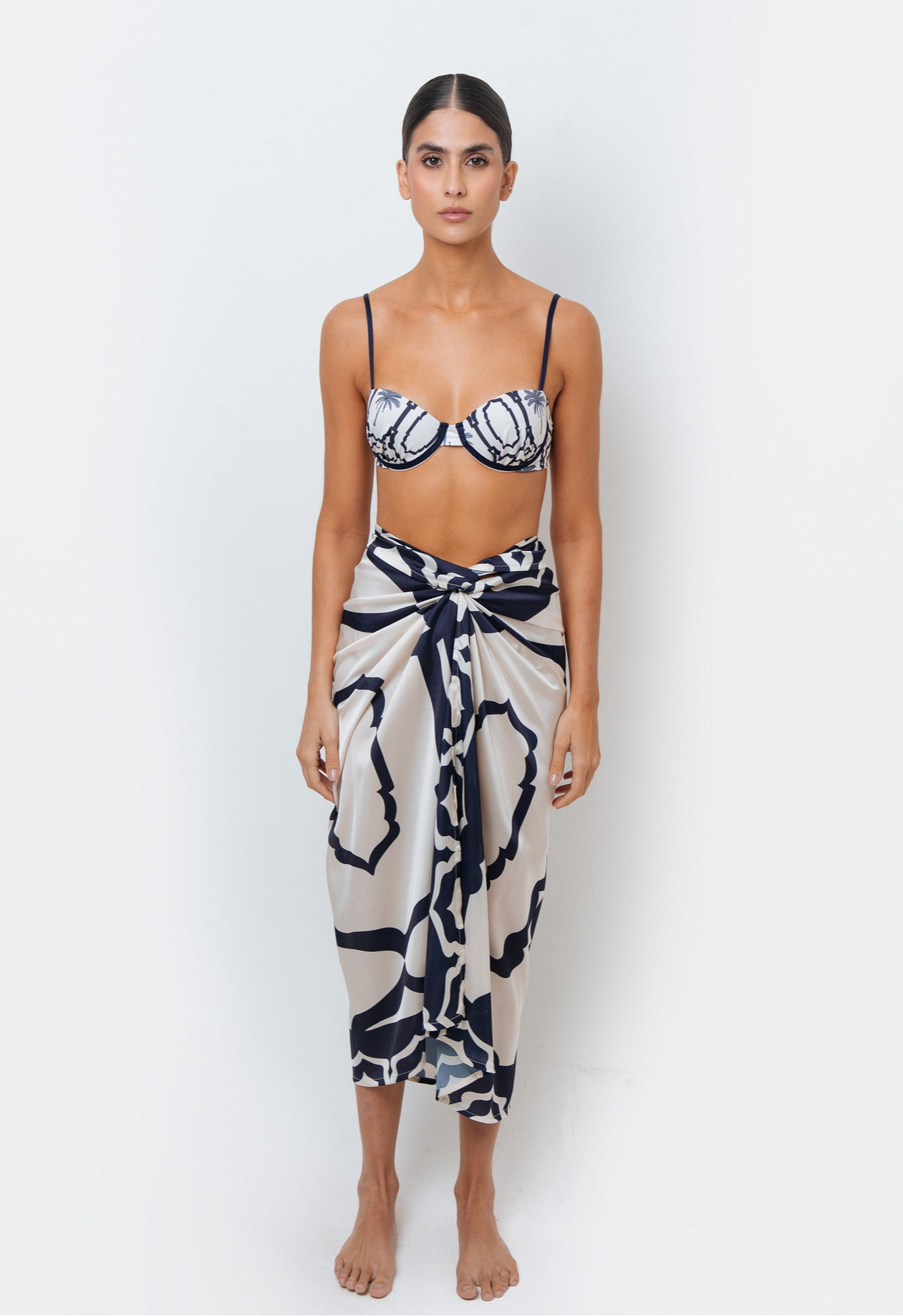 Happer Navy Palms Sarong