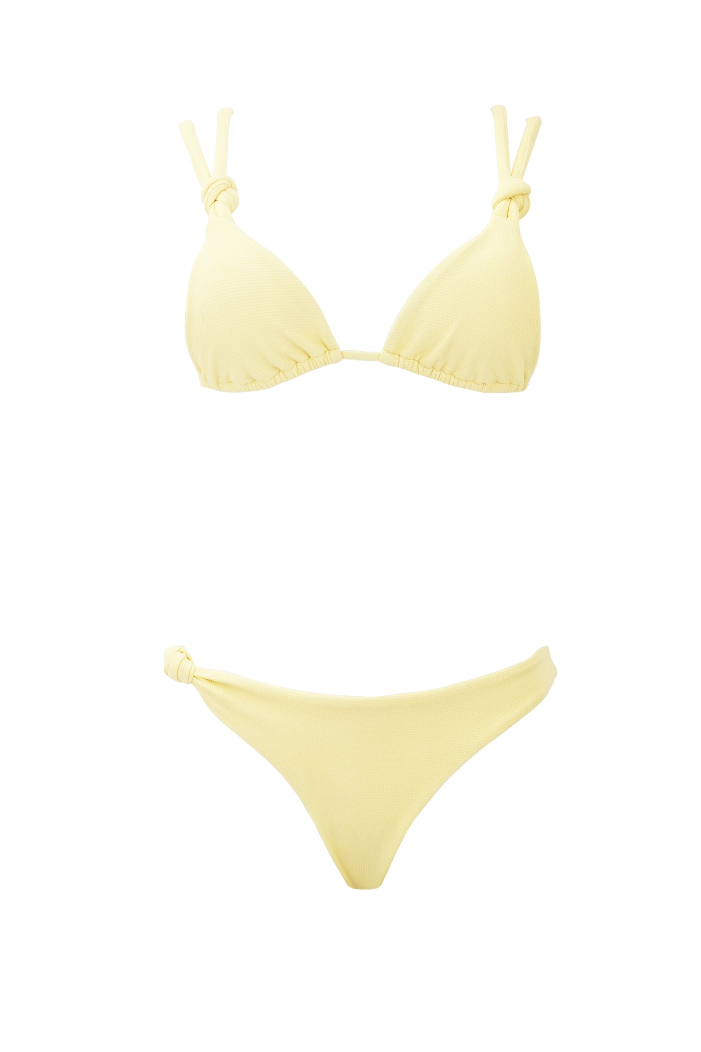 Yellow bikini set on a white background