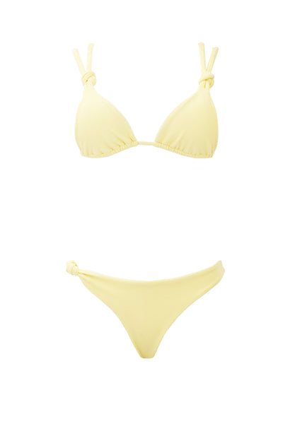 Yellow bikini set on a white background