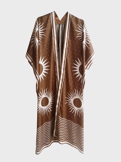 Soles Brown Silk Kimono
