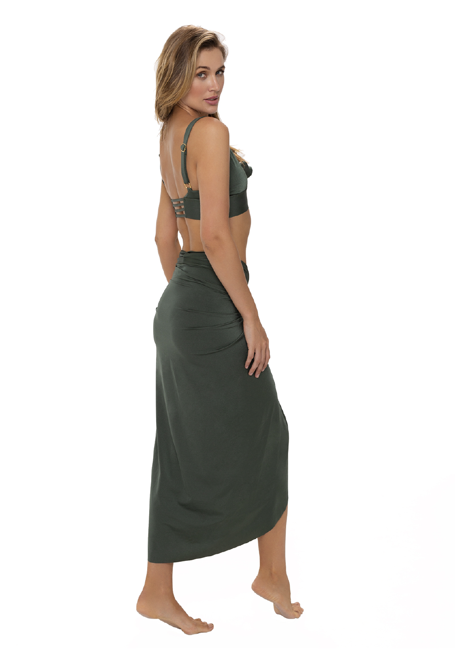 Soleil Silky Green Skirt